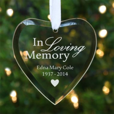 In Loving Memory Personalised Hanging Glass Heart